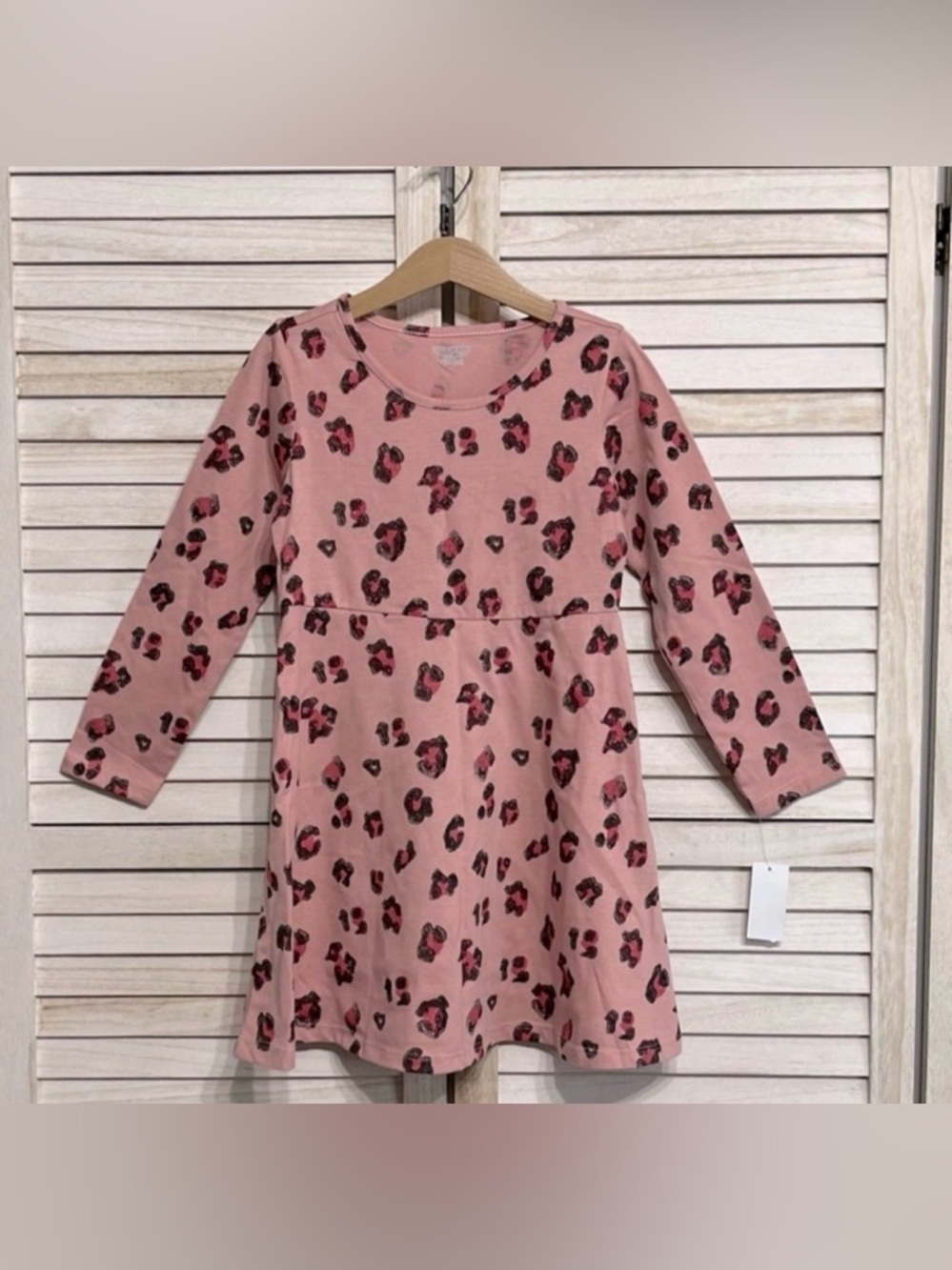 NWT Toughskins Girl's Pink Leopard Print Dress Size 5/6 PRICE FIRM